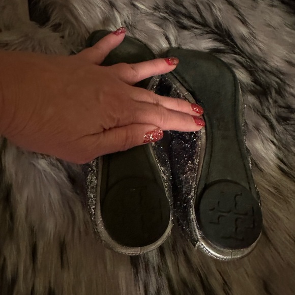 Tory Burch glitter leather flats size 9 great condition! - Picture 6 of 7